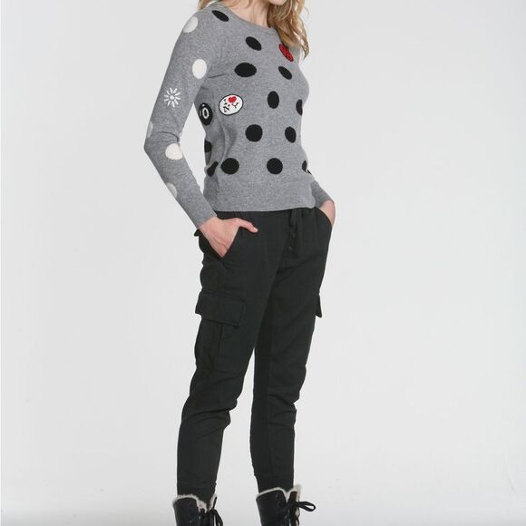 NWOT LABEL + thread L+T Cashmere Wool Mickey Mouse Polka Dot Sweater S - Picture 3 of 12